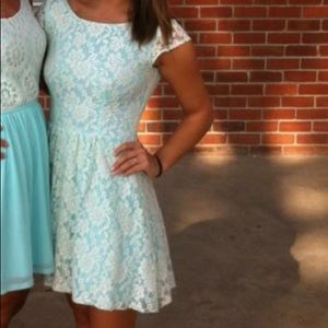 Light blue and lace dress